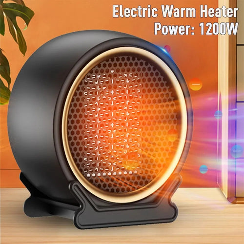 1200W Desktop Space Heater, PTC Fast Heating with 2-Speed Settings, Portable Electric Warm Air Blower for Home
